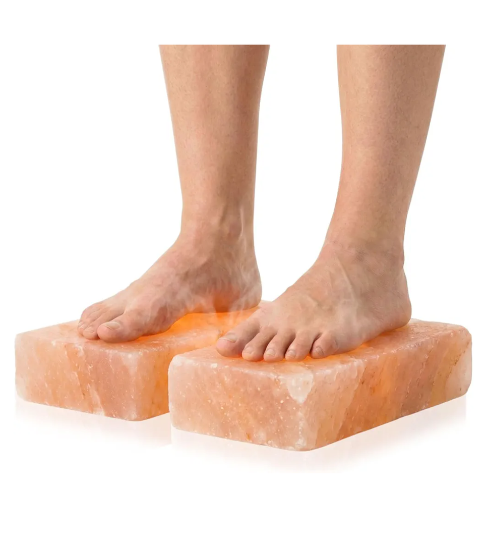 2 Pack of 100% Himalayan Salt Detox 4"x8"x2" Foot Bricks by Black Tai Salt Co.
