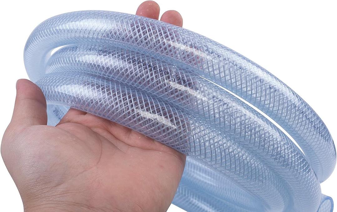 High Pressure Braided Clear Flexible PVC Tubing 1/2" ID, 25ft