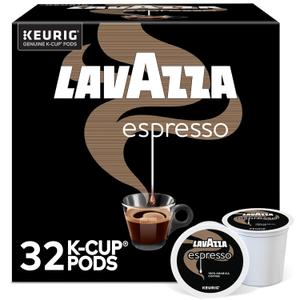 Lavazza Espresso, Single-Serve Keurig K-Cup Pods, Medium Roast Coffee, 32-Count Box (BBD 04/07/28)