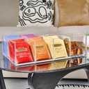 Acrylic Tea Bag Organizer - Clear Tea Storage Box, K Cup Coffee Pods Holder with 8 Compartments, Tea Station Organizer for Countertop, Modern Tea Display Stand