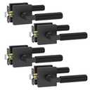 Asidrama 4 Pack Black Passage Door Handles, Door Lever with Door Knobs Indoor for Bedroom or Bathroom, Heavy Duty Door Handles Interior with Locks for Left Right Sided Doors 098