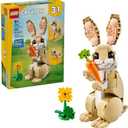 LEGO Creator 3 in 1 Cute Bunny Toy - Building Toy Set with 3 Build Options, Bunny, Seal, or Llama - Birthday Gift & Craft - Animal Figures for Kids, Girls and Boys, Ages 8+ - 31162