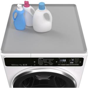 Washing Machine Cover for Top 27x 27" Pad for Top of Washer or Dryer Protector Rubber Mat for Washing Machine Accessories Non Slip Waterproof Washable (Light Gray)