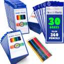 Color Swell Bulk Colored Pencils 30 Sets, 360 Pre-Sharpened Assorted Vibrant Colors Ideal for Kids, Teachers, and Classroom Supplies