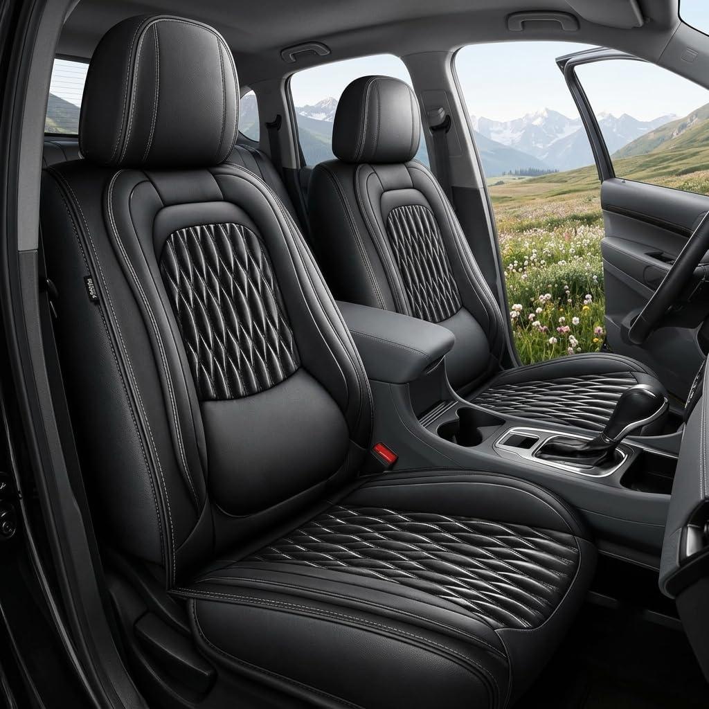 Fit for Chevy Colorado Seat Covers 2015-2026 Full Set 5 Seats | Faux Leather Seat Protectors, Waterproof, Scratch Resistant, Airbag Compatible, All-Weather Truck Interior Protection, Black