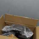 FURWOO Round Swivel Stool with Wheels PU Leather Rolling Height Adjustable Stool for Spa Salon Massage Black