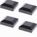 Aluminium Fence Post Caps for True 2.5" x 2.5" Fence Posts, Aluminum, Metal,Wood,Mailbox Posts, Pyramid Post Cap Cover Pressure Fit- Black (4Pack)