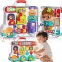Montessori Busy Board Toys for 1 Year Old Boy, 1 Year Old Boy Birthday Gift, 54-in-1 English & Spanish Baby Busy Board Montessori Toys, Ideals 1st Birthday Gifts Boy, 1 Year Old Boy Toys Gifts (Red)