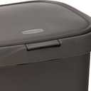 Rubbermaid Spring Top Trash Can with Lid 13 Gallon Gray Plastic Garbage Bin for Home/Kitchen/Office/Garage