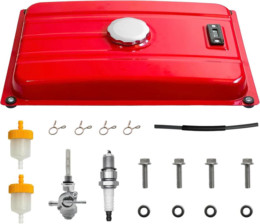 Strongthium Universal Generator Gas Fuel Tank Assembly for Honda and Clone Predator 4000 4375 and More (5 Gallon Red)