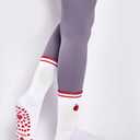 Cute Pilates Grip Socks for Women Yoga Grippy Crew Athletic Socks for Barre Workout Hospital (One Size, 3 Pairs Red)