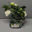 Sggvecsy 6Pcs 46.5Ft Artificial Rose Vine Fake Flower Garland Floral Garland Faux Silk Hanging Vine Rose Ivy Vines for Wedding Arch Party Wall Garden Ceremony Background Outdoor Decor (White)