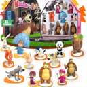 LUPPA Masha and The Bear Toys Playset: 13 Figures with Tin Box of The Bears House I Masha and The Bear I Figures and Dolls of TV Programs I Toys for Girls (12)
