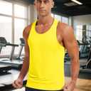MAGCOMSEN Mens UPF 80+ Tank Tops Y Back Quick Dry Gym Workout Running Athletic Fitness Muscle Sleeveless Summer Shirts (Yellow, L)