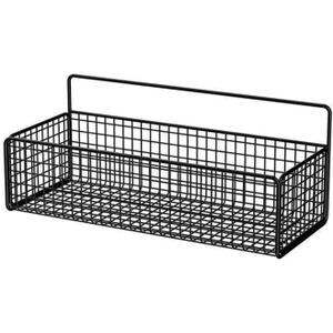 Wire Wall Basket, Wall Mounted Organizer Kitchen Organizer, Wire Storage Shelf Rack for Cabinets, Pantry, Closets, Bathroom, Kitchen, Bedroom(Black)