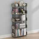 Furinno Turn-N-Tube Book Shelf, 5-Tier Bookshelf, Bookcases, French Oak