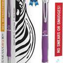Zebra Pen GR8 Gel Pen, Retractable, Medium 0.7 mm, Violet Ink, Violet/Silver Barrel, 12/Pack