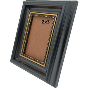 2x3 Black Picture Frame. Table and Wall.