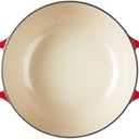 Lodge 7.5 Quart Enameled Cast Iron Dutch Oven with Lid  Dual Handles  Oven Safe up to 500 F or on Stovetop - Use to Marinate, Cook, Bake, Refrigerate and Serve  Island Spice Red