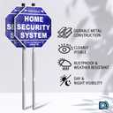Protected By Home Security System Signs, 1028" Reflective Aluminum Warning Sign for Outside, Police Dispatch Connected with Stake, Set of 2