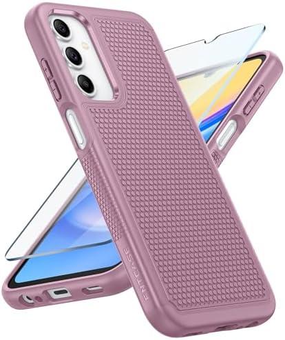 FNTCASE for Samsung Galaxy A15-5G Case: Dual Layer Protective Heavy Duty Cell Phone Cover Shockproof Rugged with Non Slip Textured Back - Military Protection Bumper Tough - 2024, 6.5inch Pink