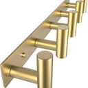 VAEHOLD Hat and Coat Wall Mount Rack - Hooks for Robes, Bags, Keys, and Towels - Bathroom Towel Hanger Organizer (Gold, T Shape 5 Hooks 1 Pack) (T Shape 5 Hooks 1 Pack, Gold)