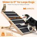 Dog Ramp for Bed - Extra Wide - Excellent Traction, Pet Ramp for Small Large Dogs to Get on Couch Car, Non-Slip Rubber Surface, 17W, Hold up to 200lb, Adjustable, Foldable (200LBS)