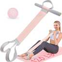 Fabric Resistance Band with Handles, 120lb Full-Body Excercise Band, Non-Slip Elastic Bands for Strength Muscle Training, Stretch Band Workout Equipment for Leg Arm Chest Core Wrist Ankle (Pink)