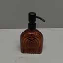 Glass Soap Dispenser for Kitchen and Bathroom Contertop Wash Hand Liquid, Dish Detergent, Farmhouse Style Shampoo Lotion Pump (1, Brown Glass with Black, 4" x 2"x 6-5/8")
