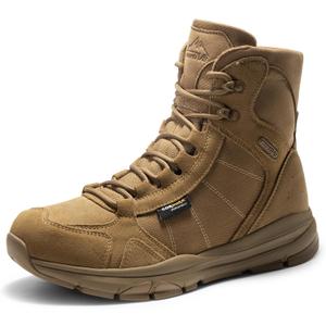 NORTIV 8 Men's Lightweight Military Tactical Work Boots Outdoor Hiking Motorcycle Combat Boots (10.5, Brown)