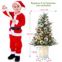 GarveeHome 3 ft Prelit Premium Snow Flocked Artificial Christmas Tree with 8 Mode Warm White Led, Mini Prelit Xmas Pine Tree for Christmas Decoration,Yard,Home,Office,Outdoor,Indoor