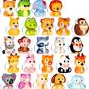 Party Favors for Kids 24PCS - Animal Squishy Keychain Slow Rising Stress Relief Toy, Easter Basket Stuffers Classroom Prizes, Treasure Chest Gifts for Boys Girls Birthday