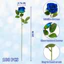 Wondrus Bulk Artificial Flowers 100 PCS, Fake Velvet Silk Blue Roses with Long Stems Realistic Bouquet for Wedding Centerpieces, Faux Arrangement for Home Table Decor