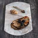 Creative Co-Op Long Marble Cutting Board, Buff, 12" x 8"