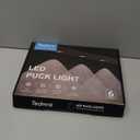 Tedmos Rechargeable Puck Lights with Remote, Black 2400mAh Battery Touch Light, Magnetic Tap Light Wireless LED Under Cabinet Lighting Mini Push Button Lamp, Sitck On Lights for Kitchen, Closet, Book Shelf