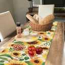 Table Runner Sunflower Leaves Table Runners Summer Seasonal Kitchen Dinning Decor for Indoor Outdoor Holiday Home Wedding Party 13x70 Inch