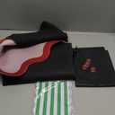 32.4 In Scalloped Mahjong Mat，Anti Slip Noise Reduction Mahjong Accessorie Mahjong Table Mat，Majiong Mat For Travel，Comes With 4 Dice And 1 Mahjong Mat Storage Bag,4 Mahjong Shuffle Cards (Red)