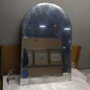 VocalStar Frameless Arch Mirror, 18" x 26" Bathroom Wall Mirror with Beveled Edge, Modern Decorative Vanity Mirrored for Living Room, Entryway, Bedroom | 1/4-Inch Shatterproof Glass