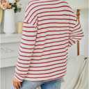 RoseSeek Women's Long Sleeve Crew Neck Maternity Sweatshirt Pullover Tops | Long Sleeve, Striped Print, Crewneck, Fall Outfits for Women (White, M)