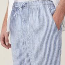 Girl's Wide Leg Casual Linen Pants Elastic High Waisted Long Loose Trousers, 16Y