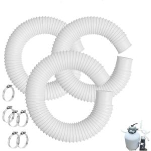 1.25" Pool Pump Replacement Hose 16” Long For Above Ground Pools With Metal Clamps