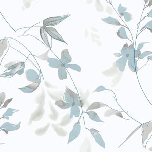 HeloHo Peel and Stick Wallpaper Blue Floral Wallpaper Boho Removable Waterproof Wall Paper for Bathroom Bedroom Living Room Light Blue Flower Leaf Contact Paper for Cabinets Vinyl Roll 15.4" x 394", Blue