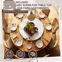 Briwooody 24" Lazy Susan Turntable, Marble White Rotating Wood Tray