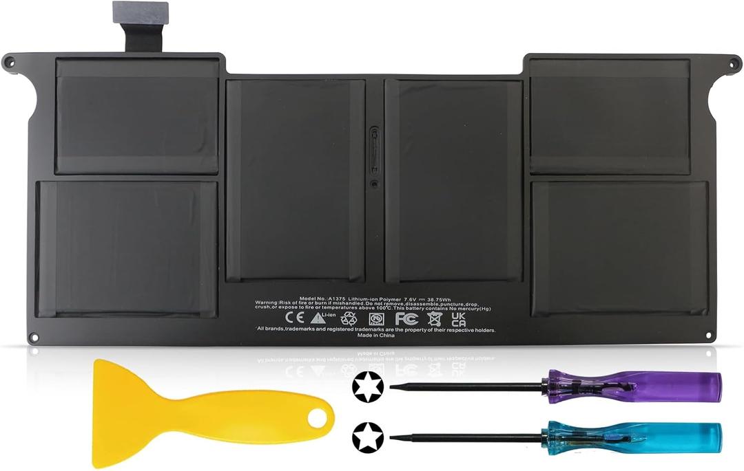 A1375 Laptop Battery Replacement for MacBook Air 11 Inch 11.6 Inch A1370 (Only Late 2010 Version) EMC 2393 MC505LL/A MC506LL/A MC507LL/A MC505ZP/A MC506X/A MC506F/A MC506J/A MC505LZ/A MC505D A MC505F/A 35Wh
