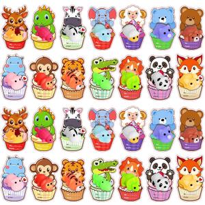 Budbof 28 Pack Valentines Day Gifts for Kids, Mochi Squishies Party Favor Set with Valentines Greeting Cards, Valentine's Day School Prize Party Favor, Classroom Exchange Gift Set