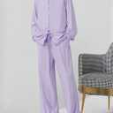 Girls Fall Outfits Tie Knot Crop Tops Wide Leg Pants with Pockets 2025 Winter Sets Active Wear (Purple)