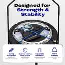 Maximus PRO Folding Rebounder Fitness Trampoline | Voted #1 Indoor Mini Exercise Trampoline for Adults with Bar | Best Home Gym for Fitness & Lose Weight | Free Storage Bag, Resistance Bands, Awesome