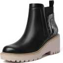 Mostrin Chelsea Boots for Women Platform Ankle Boots Chunky Lug Sole Boots Slip on Elastic Fall Boots Wedges Block Booties 8.5