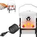 Heated Chicken Waterer for Winter Automatic Heated Chicken Waterer Adsjustable Height Poultry Drinker Heater Anti-Freezing Watering System for Chicken Coop Accessories ABS 2 Gallon