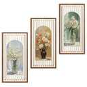 BINCUE 3 Pcs Boho Flower Market Wall Decor Floral Botanical Modern Wood Wall Art Bohemian Floral Hanging Decor Abstract Minimalist Wooden Art for Living Room Bedroom Office 7.9 x15.8 Inch